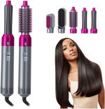 Hair Dryer Brush 5 in 1 Electric Blow Dryer Hair Comb Curling Wand Detachable Brush Kit Negative Ion Straightener Hair Curler ( random color) - Image 3