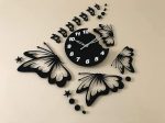 3d wall clock Butterfly Wooden Wall Clock - Image 2