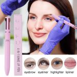 Multi-effect 4 In 1 Eyeliner Eyebrow Pencil Contour Pen Long Lasting Waterproof  for girls, eyeliner lipstick highlighter brow liner all in one (Random Color) - Image 4