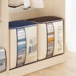 Large Non-woven Portable Clothes Storage Bag Clothing Organizer - 120 gsm (Random color) - Image 3