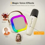 Mini Portable Karaoke Bluetooth Speaker with 2  Mike Audio Integrated Microphone Home Karaoke Wireless Bluetooth Speaker(Random Color) - Image 4