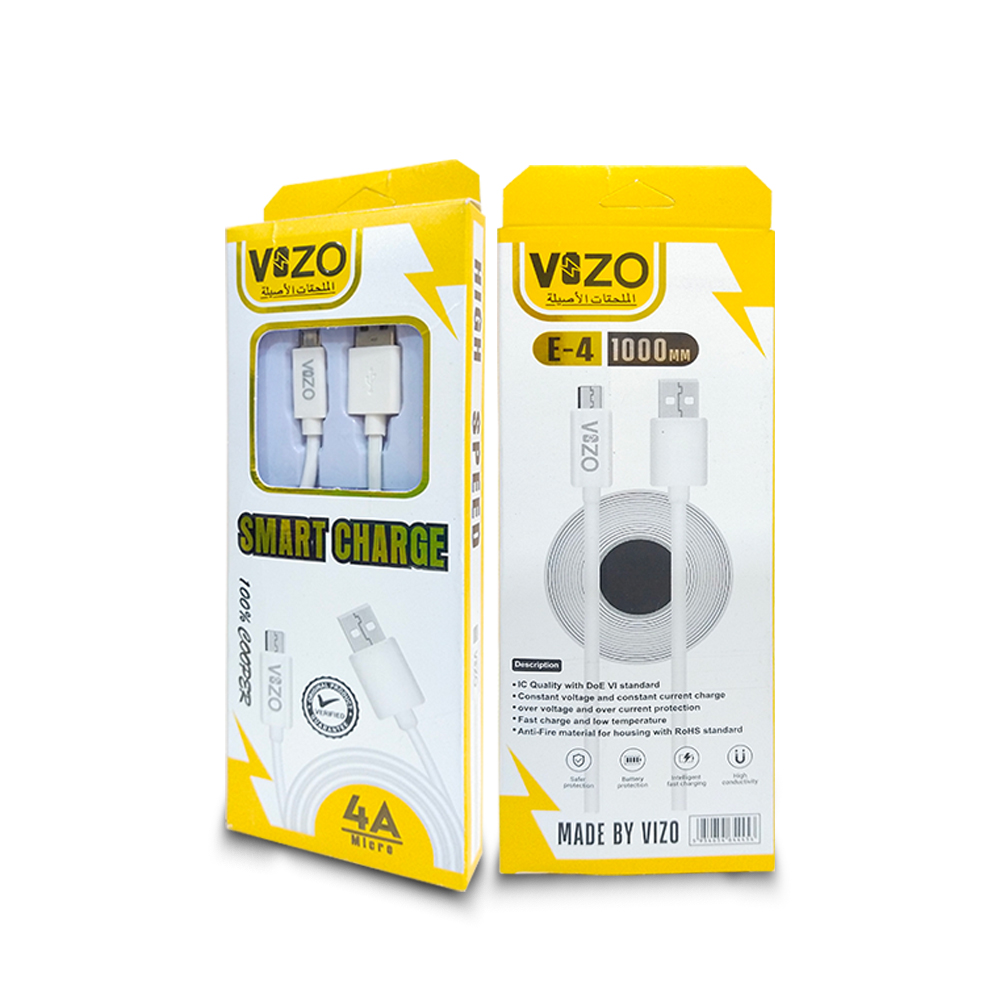 2-6-2.jpg E4 Micro USB Cable | Micro USB Cable For Android - Cable For Mobile Phone - Data Cable - Charging Cable - Vizo E4 Micro USB Charging Cable - Image 1