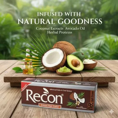 2071-55-695216-product-1 Recon Hair Color Cream 25g Black Brown - Long Lasting Herbal Hair Dye Pakistan - Image 1