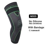 1 Pc Compression Knee Pads Support Sleeve Protector Elastic Kneepad Brace Spring Support Volleyball Running Silicone Long Full Legs Sleeve Arthritis Running Gym Sport - Image 5