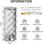 16 Colors Diamond Rose Crystal Lamp Bedside Acrylic Usb Rechargeable Table Lamp - Image 3
