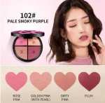 Kaxier New Four Color Blusher dyeing plates for professional pink console Makeup