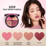 Kaxier New Four Color Blusher dyeing plates for professional pink console Makeup