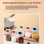 Sealed Seasoning quantitative Bottle salt pepper condiment Dispenser Glass Spice Jar | Salt Control Bottle Press - 180ml (random color) - Image 2