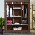 Portable Storage Cabinet 3 Door Large Size 5 by 4 Ft | Aluminum Rods and Fabrics Wardrobe Stand