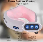 U Shaped Pillow Neck Massager USB Charging Portable Neck Shoulder Cervical Relaxing Massager Protector Outdoor Home Car - Image 4