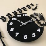 3d wall clock Butterfly Wooden Wall Clock