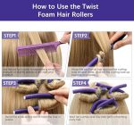 Pack of 10 Hair Rollers Papilotten Hair Rollers, Curls Without Heat Foam Curlers for Women (Random Color) - Image 4