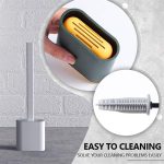 Toilet Brush Silicone Brush Toilet with Quick Drying Holder (Random Color) - Image 3