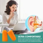 Foam Ear Plug for travel Anti Noise Reduction Removable Corded Soft Earplugs For Sleeping Hearing Ear Protection Earmuffs Noise Prevention For Airplane Travel (Pack Of 5) - Image 3