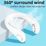 X5 Leafless Hanging Neck Fan with Adjustable Neck Band - Portable Rechargeable Neck Fan - Neck Fan For Summer (Random Color) - Image 4