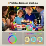 Mini Portable Karaoke Bluetooth Speaker with 2  Mike Audio Integrated Microphone Home Karaoke Wireless Bluetooth Speaker(Random Color) - Image 3