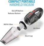 Handheld Vacuum, Hand Vacuum Cordless with High Power, Mini Vacuum Cleaner Handheld Rechargeable for Home and Car Cleaning - Image 4