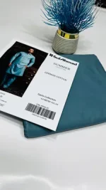 Men's Blue Cotton Plain Suit - Summer Unstitched Suit Pakistan - Image 3
