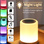 Portable Touch Lamp Bluetooth Speaker | Smart Touch Night Light Desk Lamp Color Changing - Image 2