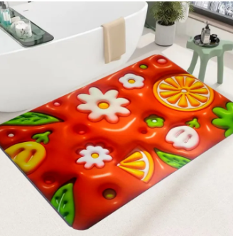 3662.png 3D Visual Anti-Slip Absorbent Mat, Bath Mat Rug, Quick Dry Super Absorbent Non-Slip Thin Bathroom Rugs Fit Under Door Random color - Image 1