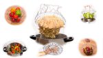 STAINLESS STEEL MULTI-FUNCTIONAL FOLDABLE COOKING Chef Basket Deluxe Kitchen Colander, MESH STEAM RINSE STRAIN FRY BASKET DEEP FRYER