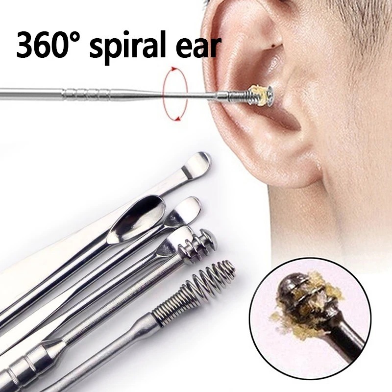 38b34f9a-b6a9-4abc-b57c-9f07ccccfd05-1.jpeg Ear Pick 6 pcs with Storage Bag Dig Ear Wax Remover Cleaner Care Portable Travel Kit Cleaner Spoon (Random Color) - Image 1