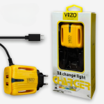 3A Light Change Charger with 2 USB Ports & Built-in Micro USB Cable | Best Quality Charger For Android | Vizo 3A Charger - Image 5