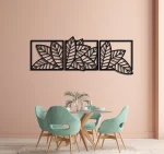 3D wooden 3 Piece Long Leaf Panels | Wall Hanging wooden Art | Wall art I Wall art for room decoration - Image 4