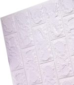 3d Wall Sticker White Brick Sheet | Bedroom Home Decor Waterproof Self Adhesive Living Room Wallpaper(70×77 cm) - Image 2