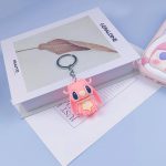 New Style Stitch Car Keychain couple Cartoon Anime Animal 3D Soft Silicone PVC Key Ring Lovers Gift Rubber Key Holder .. (2 pcs set ) - Image 2