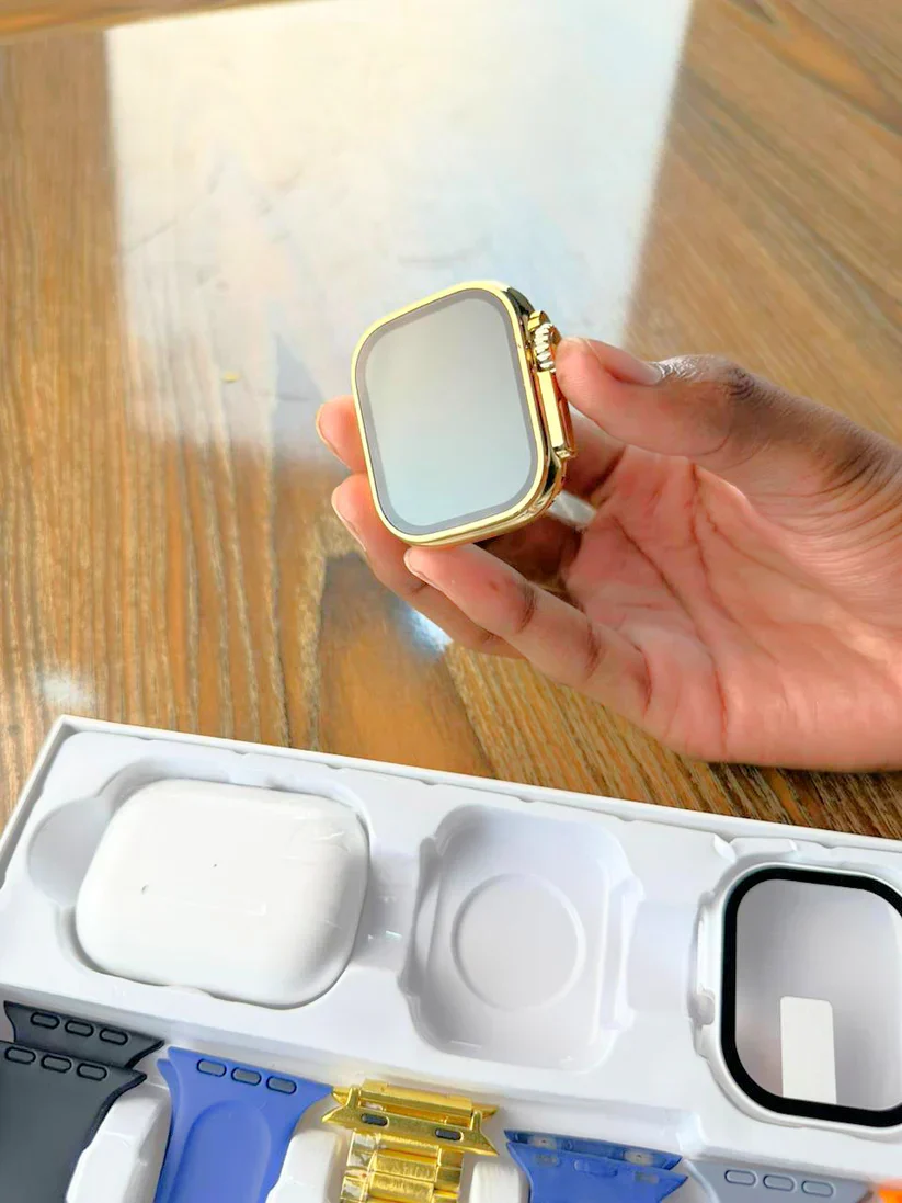 3f6adbb1-a88f-4ca8-8802-64980629ec13_1024x1024@2x.webp I20 Ultra Max Suit (10-in-1 Set) – Premium Smartwatch with 7 Interchangeable Straps & AirPods | Complete Combo for Men & Women (Random Color) - Image 1