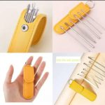 Pack off 6  Ear Pick with Storage Bag Dig Ear Wax Remover Cleaner Care Portable Travel Kit Cleaner Spoon - Image 3