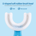 1 PC - 360 Degree U-Shaped Baby Toothbrush Children Child Toothbrush Teethers Baby Brush Silicone Kids Teeth Oral Care Cleaning (With Box)(random color) - Image 2