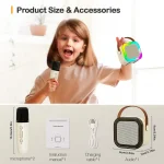 Mini Portable Karaoke Bluetooth Speaker with 2  Mike Audio Integrated Microphone Home Karaoke Wireless Bluetooth Speaker(Random Color) - Image 2