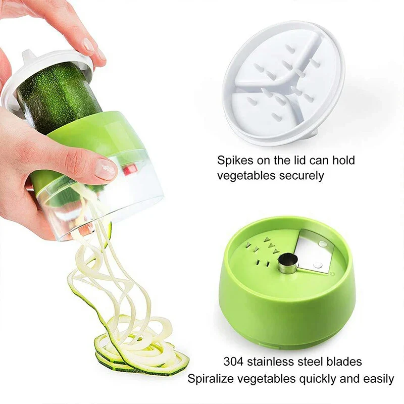 4-15-1.webp 4in1 Vegetable Spiral Cutter / BPA-Free ABS plastic materials and 304 stainless steel blades - Image 1