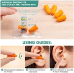 Foam Ear Plug for travel Anti Noise Reduction Removable Corded Soft Earplugs For Sleeping Hearing Ear Protection Earmuffs Noise Prevention For Airplane Travel (Pack Of 5) - Image 2