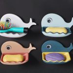 Little Whale Drain Storage Rack Dish Soap Holder for Bathroom and Shower Self Draining Waterfall Soap Tray Kitchen (Random Color) - Image 2