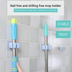 1 Pc Mop And Broom Self Adhesive Holder Wall Mount Magic Hanger Organizer Cleaning Tools Storage Mop Rack (random Color) - Image 2
