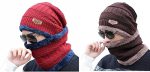 Winter Cap and neck Elastic Knitting Thick Fleece Warm Woolen Beanie Cap Sport Hat & Neck Scarf Set 2 Piece(Random colors) - Image 3