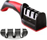 3-in-1 Knife Sharpener With Fruit And Meat Knife Peeler.3-Stage Diamond Coated Knife Sharpener,Kitchen Helper Three-piece Knife Sharpener Set With a Knife Ceramic peeler