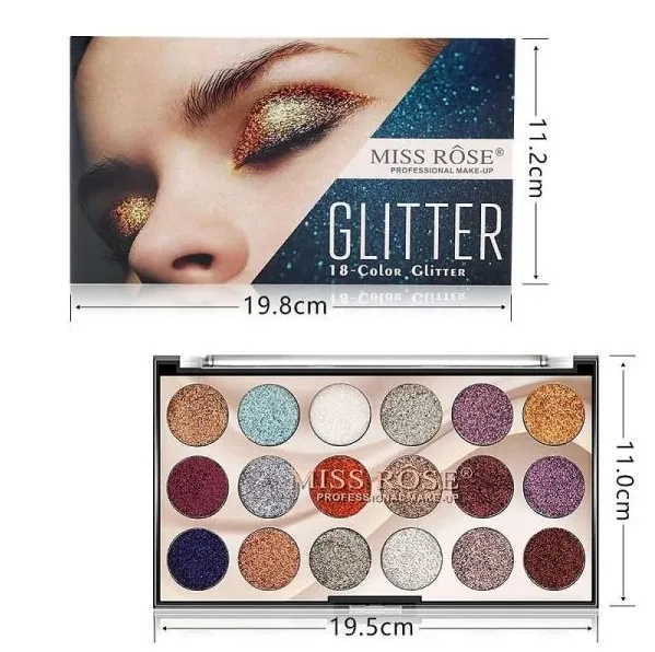 431d5b6ffe3986a240e8e3537a4b5c5b.png_720x720q80.png_.webp Miss Rose 18 Colors Sequins Glitter Powder High Gloss Pearly Eye shadow Palette - Image 1