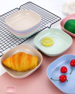 10pcs Plates Set With Holder (Random Colours) - Image 2
