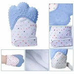 BABY SILICONE TEETHING MITTEN GLOVES NEWBORN CHEWABLE MITTENS TEETHER - Image 2