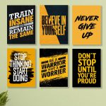 set of 6 Motivational wooden canvas frames for wall decore / sticky phototiles - Image 2