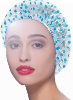 (pack of 6) Shower Caps Waterproof Shower Cap for Women Reusable Shower Hat Bath Caps with Elastic Band, Large Plastic Long Hair Environmental Protection Hats for Ladies Girls Kids Spa Salon - Image 2