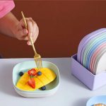 10Pcs Multi-function Spit Bone Plate Set Household Food Grade Plastic Elliptical Plate Set