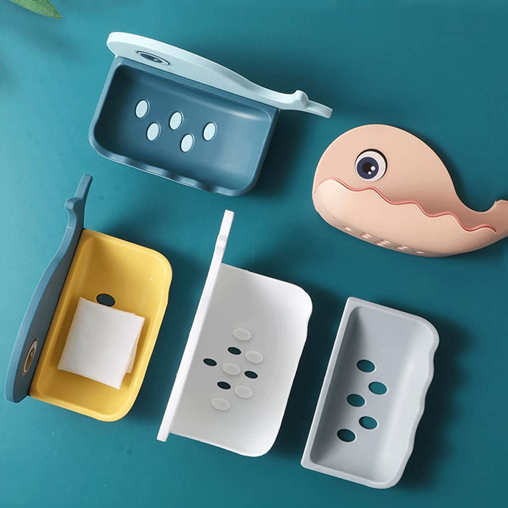 5-5.jpg Little Whale Drain Storage Rack Dish Soap Holder for Bathroom and Shower Self Draining Waterfall Soap Tray Kitchen (Random Color) - Image 1