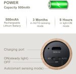 LED Wood Night Light PIR Motion Sensor Magnetic Wall Lamp USB Rechargeable Lights Home Staircase Bedroom Lamp Bedside Lighting | 1Pc - Image 2
