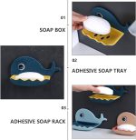 Whale Fish Shaped Soap Holder for Bathroom |  Wall Mounted Soap Bar, Holder Rack for Shower Wall, Kitchen, Bathroom - random color(1 PC) - Image 3