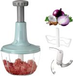Manual Hand Push Chopper | Multi-functional Vegetable Meat Grinder, Grater, Chopper - 1.5 Liter (Random Color) - Image 4